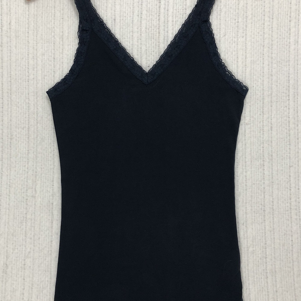 Hollister Navy Blue Lace Trim Camisole Tank Top Large 3T8686